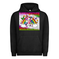 Pigment Black LGBTQ Dabbbing Unicorn And Rainbow Tumbler Urban Hoodie - BundleAndBundleShop
