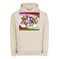 Pigment French Oak LGBTQ Dabbbing Unicorn And Rainbow Tumbler Urban Hoodie - BundleAndBundleShop