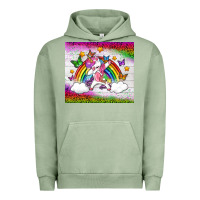 Pigment Oil Green LGBTQ Dabbbing Unicorn And Rainbow Tumbler Urban Hoodie - BundleAndBundleShop
