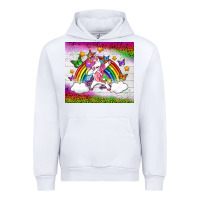 White LGBTQ Dabbbing Unicorn And Rainbow Tumbler Urban Hoodie - BundleAndBundleShop