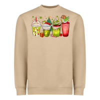 Mushroom Christmas characters coffee cups Heavyweight Sweatshirt - MaliasSmallBusiness