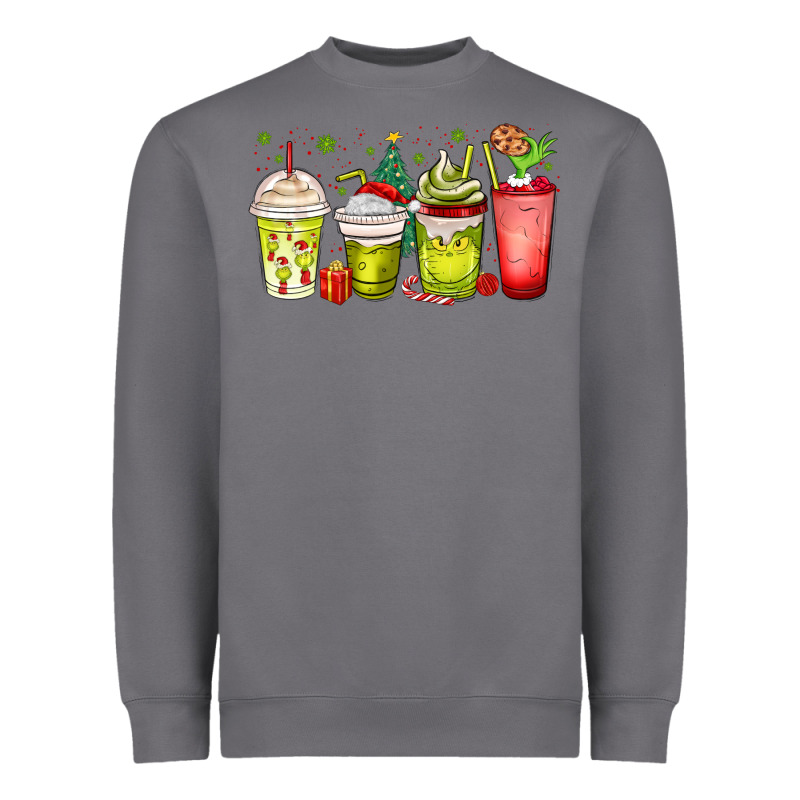 Christmas Characters Coffee Cups Heavyweight Sweatshirt by MaliasSmallBusiness | Teevron