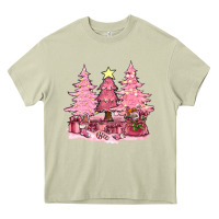 Mossy pink christmas trees with gift box bbs Heavy Core Tee - BundleAndBundleShop