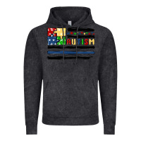 Vintage Black autism usa flag Vintage Hoodie - MaliasSmallBusiness