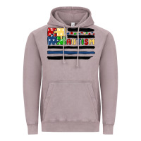 Vintage Zinc autism usa flag Vintage Hoodie - MaliasSmallBusiness