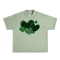 Oil Green leopard hearts st patricks day Urban Heavy Tee - MaliasSmallBusiness