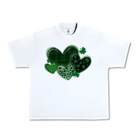 White leopard hearts st patricks day Urban Heavy Tee - MaliasSmallBusiness