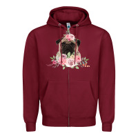 Burgundy Pug Zipper Hoodie - Bettercallsaul