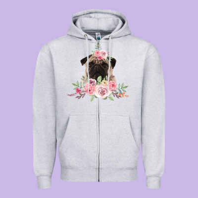 Pug Zipper Hoodie Designed By Bettercallsaul