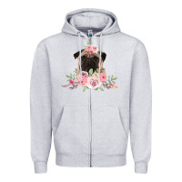 Heather Grey Pug Zipper Hoodie - Bettercallsaul