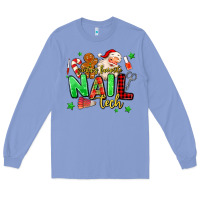 Colony Blue santas favorite nail tech Long Sleeve Tee - MaliasSmallBusiness