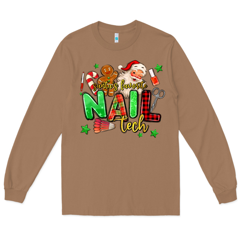Santas Favorite Nail Tech Long Sleeve Tee by MaliasSmallBusiness | Teevron