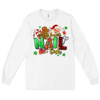 White santas favorite nail tech Long Sleeve Tee - MaliasSmallBusiness