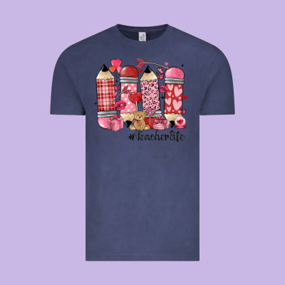 Valentines Day Teacher Life Vintage Tee Designed By Maliassmallbusiness
