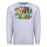 Heather Grey little miss mardi gras Premium Sweatshirt - CowGirlArtShop