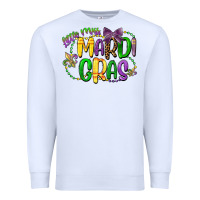 White little miss mardi gras Premium Sweatshirt - CowGirlArtShop
