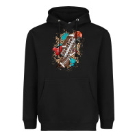 Black Football lightning bolt leopard Heavyweight Hoodie - HowdyJamesFarm