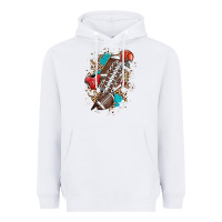 White Football lightning bolt leopard Heavyweight Hoodie - HowdyJamesFarm