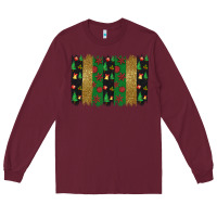 Burgundy Christmas brush stoke Long Sleeve Tee - JahusDesignShop