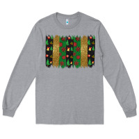 Heather Grey Christmas brush stoke Long Sleeve Tee - JahusDesignShop