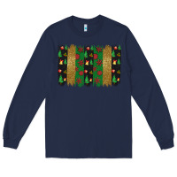 Navy Christmas brush stoke Long Sleeve Tee - JahusDesignShop