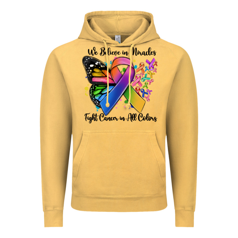 We Believe In Miracles Fight Cancer In All Colors Vintage Hoodie by MaliasSmallBusiness | Teevron