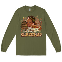 Army Green have a melanin christmas  black woman Long Sleeve Tee - MaliasSmallBusiness