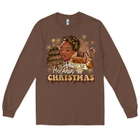 Chestnut have a melanin christmas  black woman Long Sleeve Tee - MaliasSmallBusiness