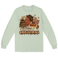 Matcha have a melanin christmas  black woman Long Sleeve Tee - MaliasSmallBusiness
