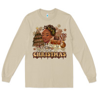 Mushroom have a melanin christmas  black woman Long Sleeve Tee - MaliasSmallBusiness