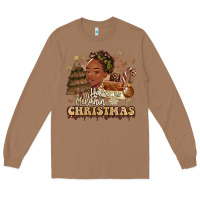 Toasted Coconut have a melanin christmas  black woman Long Sleeve Tee - MaliasSmallBusiness