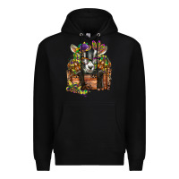 Black mardi gras goat Premium Hoodie - CowGirlArtShop