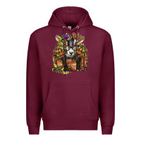 Burgundy mardi gras goat Premium Hoodie - CowGirlArtShop