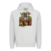 Dove Grey mardi gras goat Premium Hoodie - CowGirlArtShop