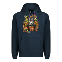 Navy mardi gras goat Premium Hoodie - CowGirlArtShop