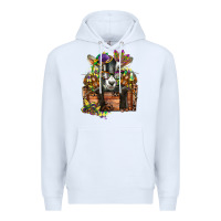 White mardi gras goat Premium Hoodie - CowGirlArtShop