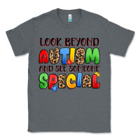 Charcoal Heather look beyond autism and see someone special Classic Tee - JahusDesignShop