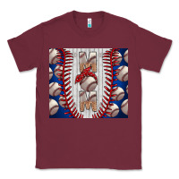 Burgundy Baseball Mom Classic Tee - CowhideDigitalArt