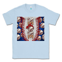 Dusty Blue Baseball Mom Classic Tee - CowhideDigitalArt