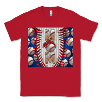 Red Baseball Mom Classic Tee - CowhideDigitalArt