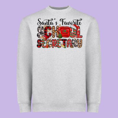 Santa S Favorite Coffee School Secretary Heavyweight Sweatshirt Designed By Maliassmallbusiness