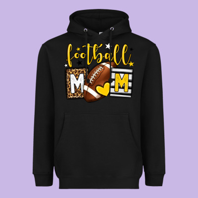 Football Mom Yellow Team Color Heavyweight Hoodie Designed By Howdyjamesfarm