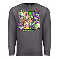 Charcoal Heather king cake mardi gras Premium Sweatshirt - CowGirlArtShop