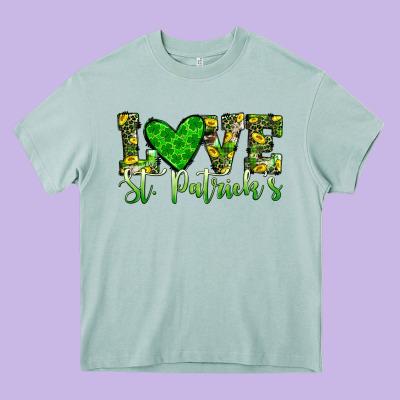 Love St Patrick S Heart Heavy Core Tee Designed By Jahusdesignshop