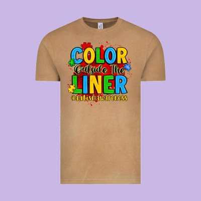 Color Outside The Liner Autism Awareness Vintage Tee Designed By Jahusdesignshop