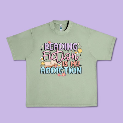Reading Fiction Is My Addiction Urban Heavy Tee Designed By Maliassmallbusiness