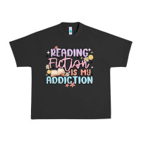 Pigment Black reading fiction is my addiction Urban Heavy Tee - MaliasSmallBusiness