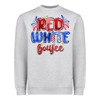 Heather Grey red white boujee Heavyweight Sweatshirt - MaliasSmallBusiness