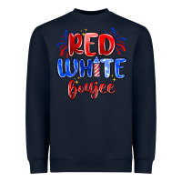 Navy red white boujee Heavyweight Sweatshirt - MaliasSmallBusiness