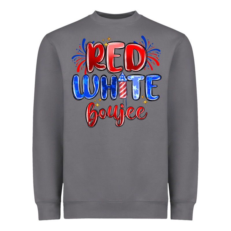 Red White Boujee Heavyweight Sweatshirt by MaliasSmallBusiness | Teevron